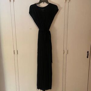 Elegant Pleated Black Maxi Jumpsuit